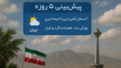 پیش‌بینی ۵ روزه هوای تهران
