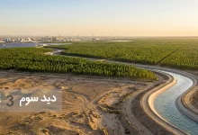 نمای هوایی از پروژه کلان بیابانزدایی چین