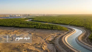 نمای هوایی از پروژه کلان بیابانزدایی چین